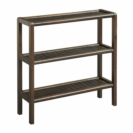 HOMEROOTS 29 in. Bookcase with 3 Shelves in Espresso 380025